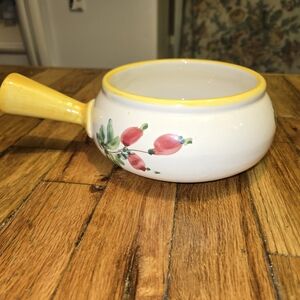 Vtg Planter FTD Hand Painted Floral Design In Italy  9" Farmhouse Cottage Core